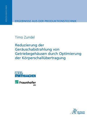 cover image of Reduzierung der Geräuschabstrahlung von Getriebegehäusen